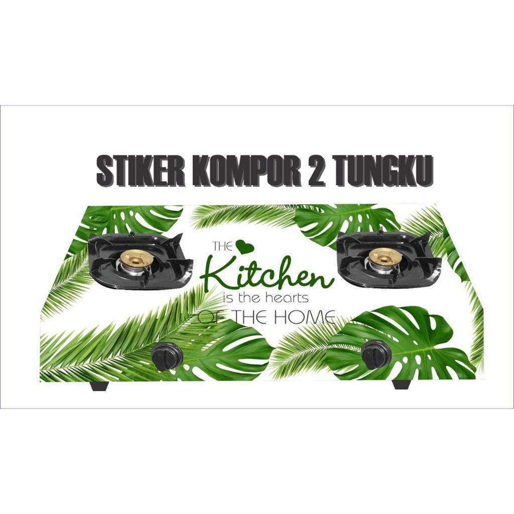 สติ๊กเกอร์ 2-BURNER GAS STOVE, SQUARE AND ROUND VINYL, กันน้ํา, ขนาด 100X50cm