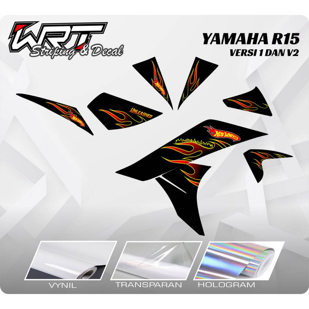 Striping R15-Decal R15-สติกเกอร์โปร่งใส R15-Sticker R15 HotWheels (V1 และ V2)