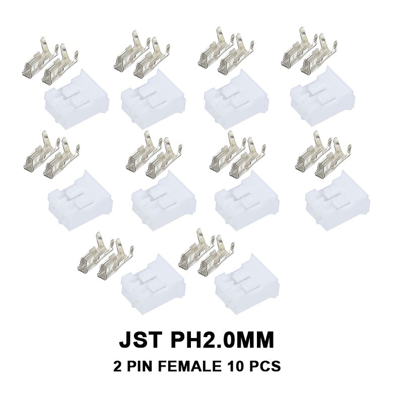 ELIC MOK-PIN เนื้อหา 10 ชิ้น Connector Jst PH-2.0 มีตัวเลือกขั้วต่อชาย หญิง L และมี 2pin, 3pin, 4pin