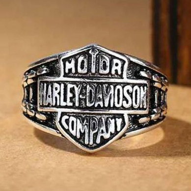 แหวนเงินสเตอร์ลิง S925 925 ปรับขนาดได้ ทนทาน สําหรับรถจักรยานยนต์ Harley Davidson