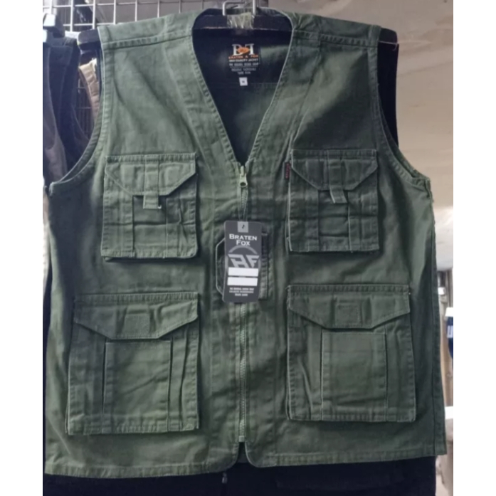 HIJAU KATUN OUTDOOR CANVAS VEST (OBLONG) | ชุดเครื่องแบบ VEST |เสื้อกั๊ก เสื้อกั๊กยุทธวิธี |เสื้อกั๊