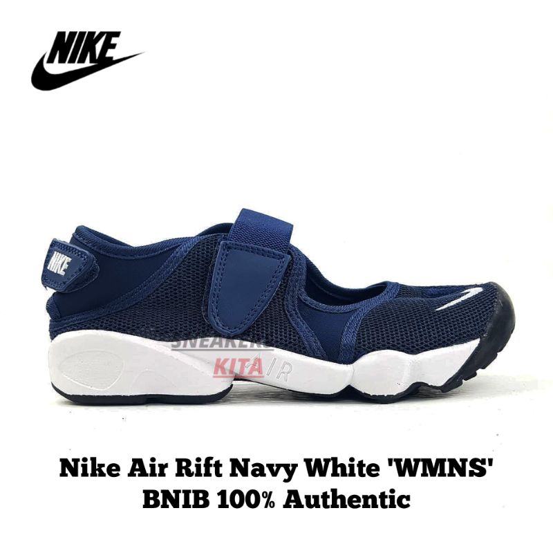 [WMNS] Nike Air Rift รองเท้าแตะสลิปออน สีขาวกรมท่า 848386-002 ของแท้ 100% / Nike Rift Ninja