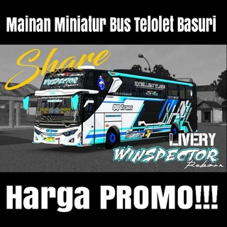 Mainan Miniatur Bus Telolet Basuri Full Lampu
