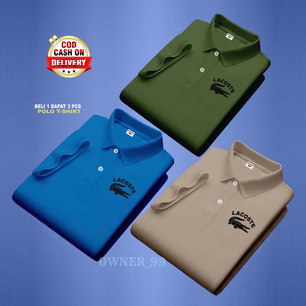 เสื้อโปโลผู้ชายเสื้อยืดคอปก > เสื้อโปโลคอปก L0030 ข้อความโลโก้ซ้ายสีดํา > เสื้อยืดผู้ชายและผู้หญิงเส