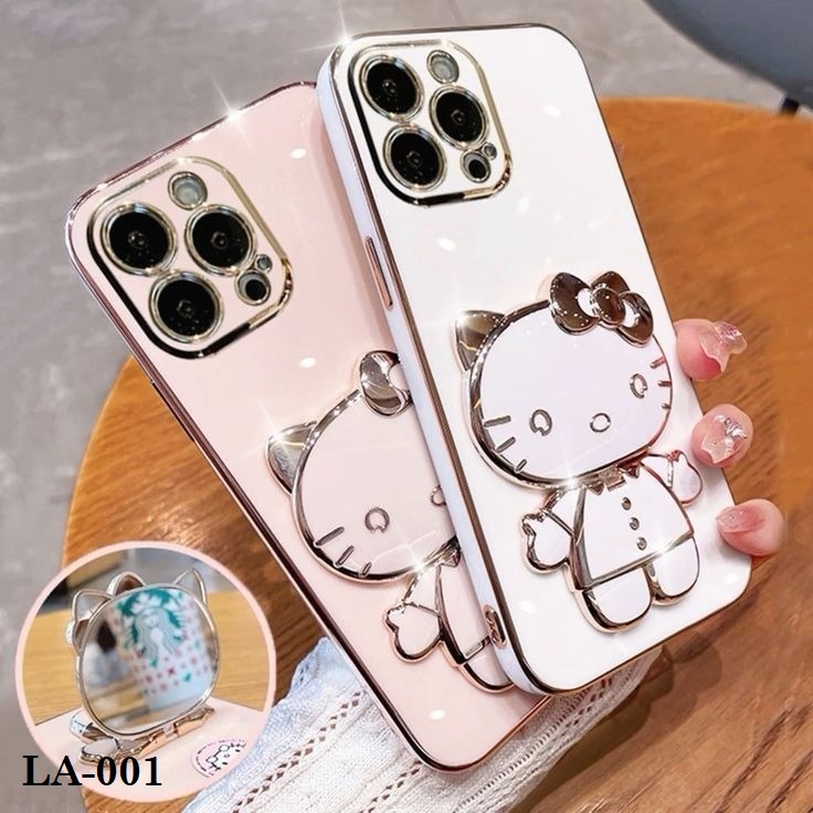 La-001 เคสโทรศัพท์มือถือกระจก ลาย Hello Kitty สําหรับ SAMSUNG A03 A03 CORE A34 5G A54 5G A04E M14 5G