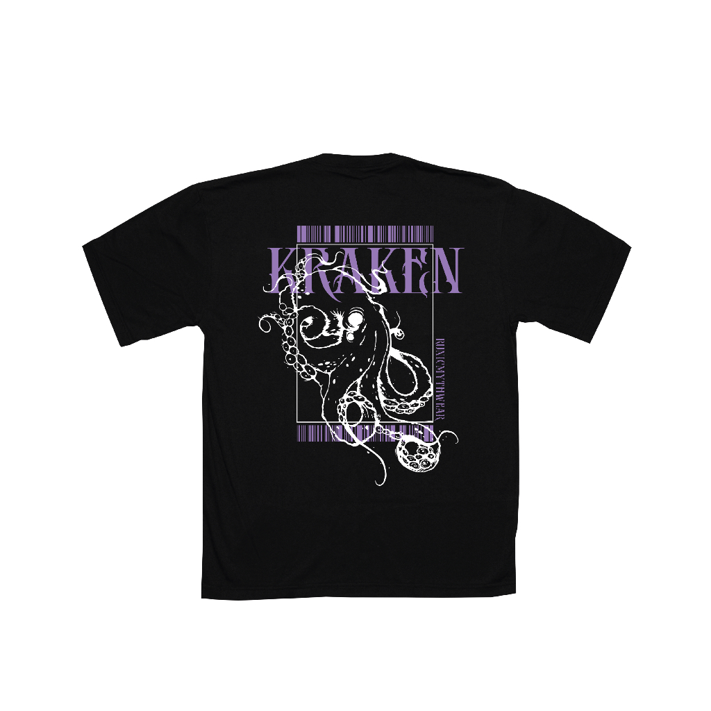 Runic - เสื้อยืดสีดํา Kraken Nordic Edition