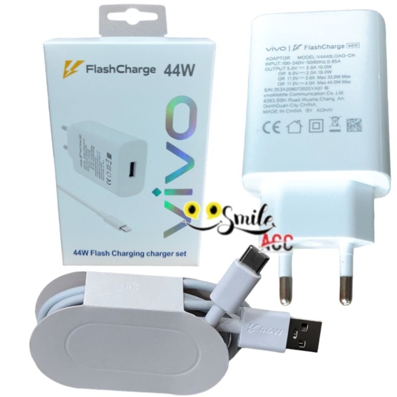 เครื่องชาร์จ ViVo Y27S Y36 Y53S V21 V23 V25 V27 V29 V29E T1 Pro iQoo Neo 5 Type C Fast Flash Charger