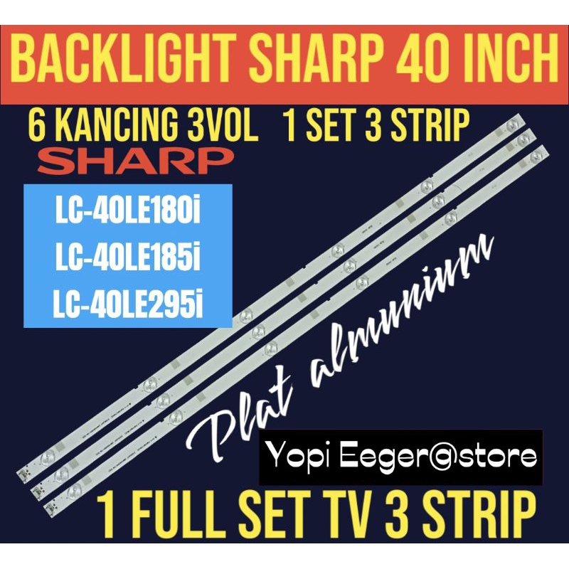 SHARP 40 INCH LCD LED TV BACKLIGHT LC 40LE180I LC 40LE185i LC 40LE295i SHARP 40 INCH TV BACKLIGHT