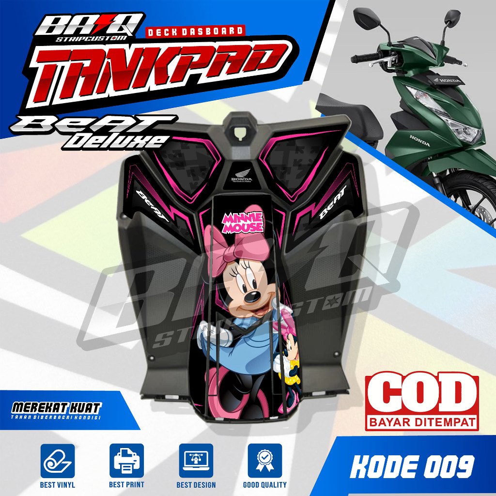 สติ๊กเกอร์ STRIPING PROTECTOR DASHBOARD TANKPAD DECKPAD BEAT DELUXE MINNIE MOUSE 012