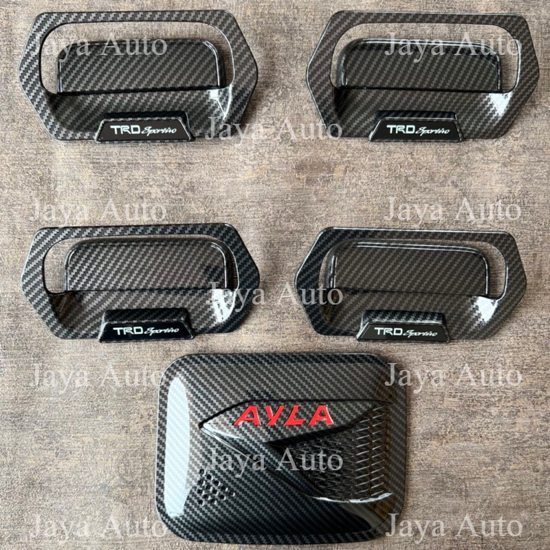 ฝาครอบถังมือจับด้านนอกเบนซินคาร์บอน VVTI Ayla Agya 2012-2022 แพ็คเกจ