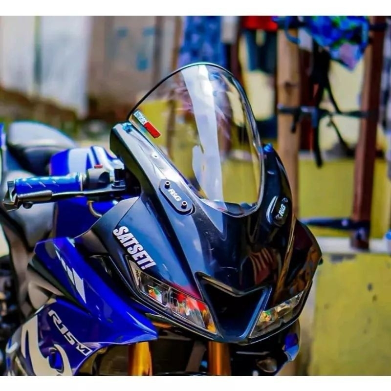 R15 V3 กระจกหน้ายิงเต็ม (3MM THICK/INCHUNDAING RUBBER LIST) - R15 V4 jenong visor - R15 V3 super jeenong
