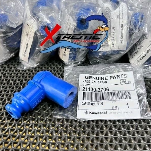 Head Of Cangklong Blue RACING Spark Plug Cap Ninja 150 R RR SS Original Kawasaki