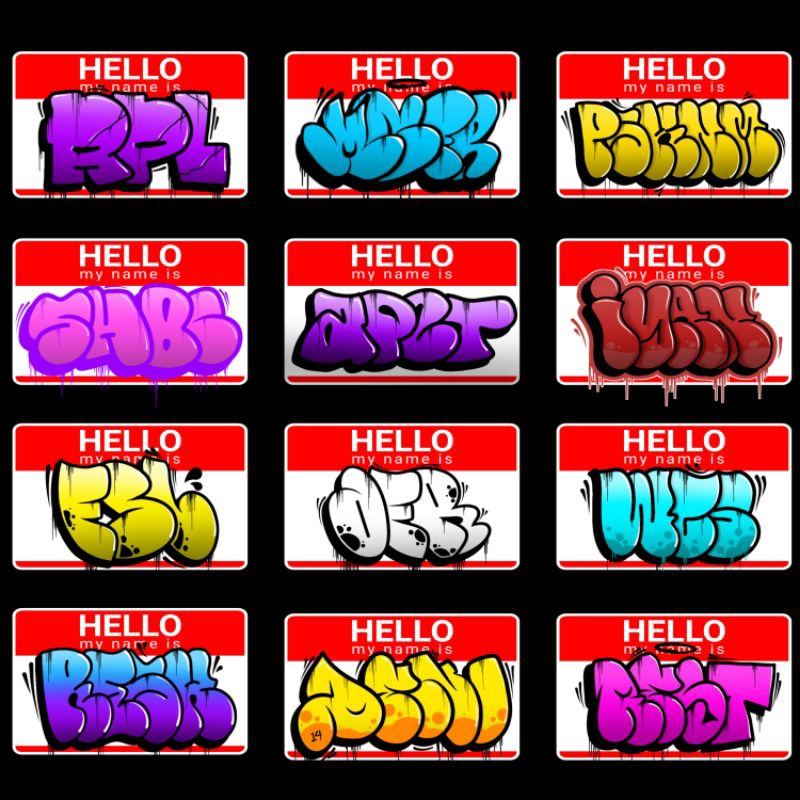 (30 ชิ้น) สติ๊กเกอร์สั่งทําพิเศษ [FREE DESIGN] "hello my name is" 8 cm