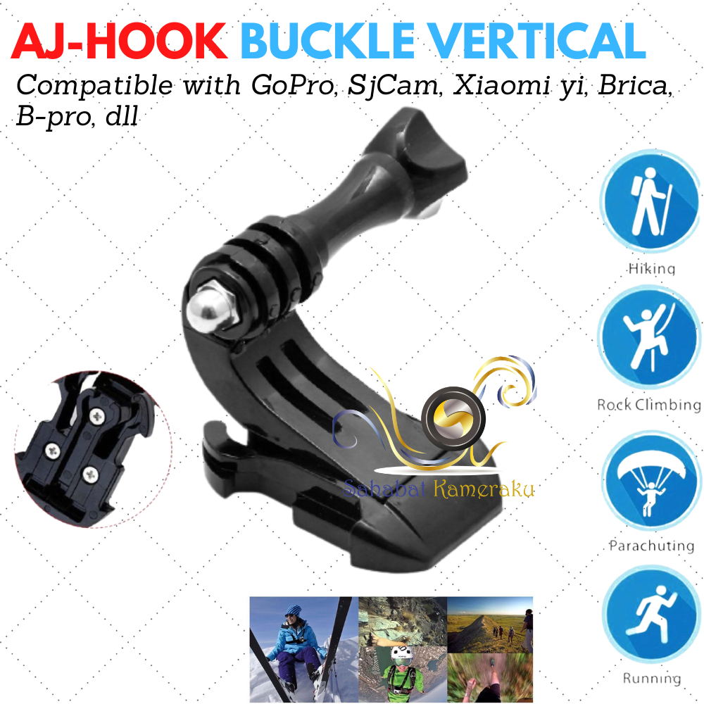 J-Hook Buckle แนวตั้ง JHook สําหรับ Action Cam Gopro Xiaomi Yi Kogan
