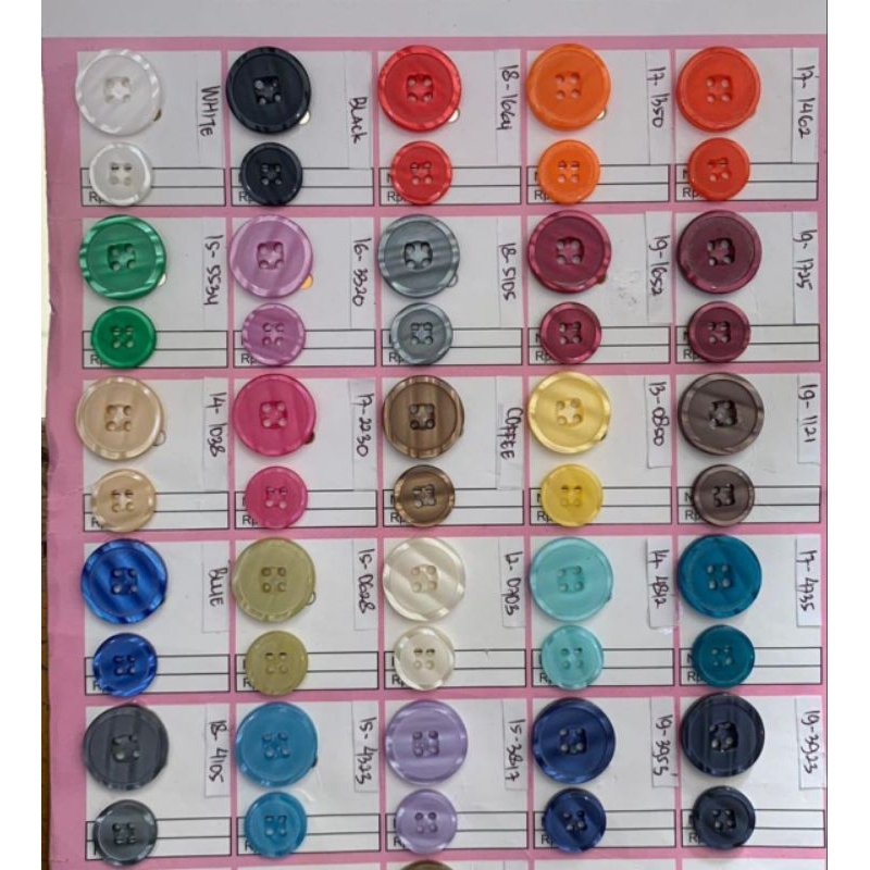 กระดุมสูทหนาพื้นฐาน 144 ชิ้น 24L/32L