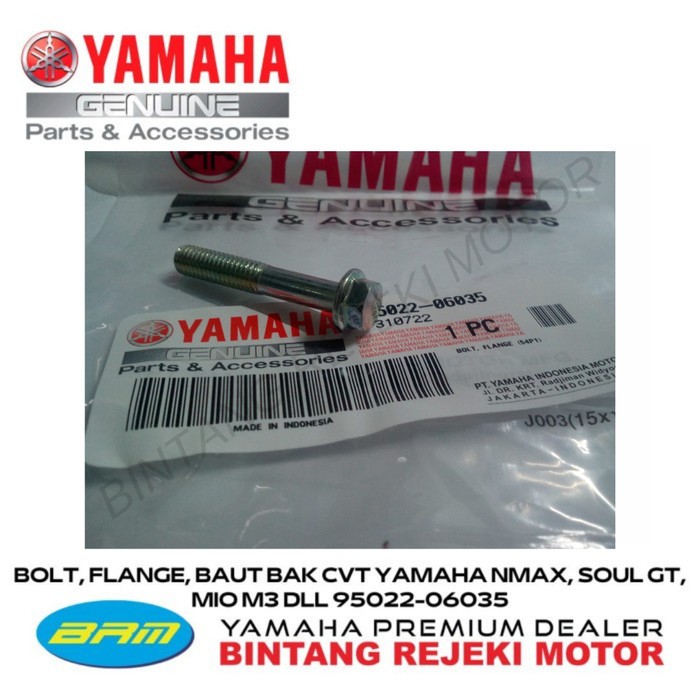 YAMAHA BOLT, FLANGE, CVT BACK BOLT NMAX, SOUL GT, MIO M3 ETC 95022-06035