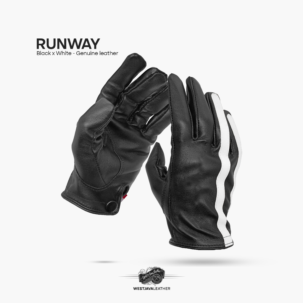 Wjlr x Runway ถุงมือมอเตอร์ไซค์หนังแท้