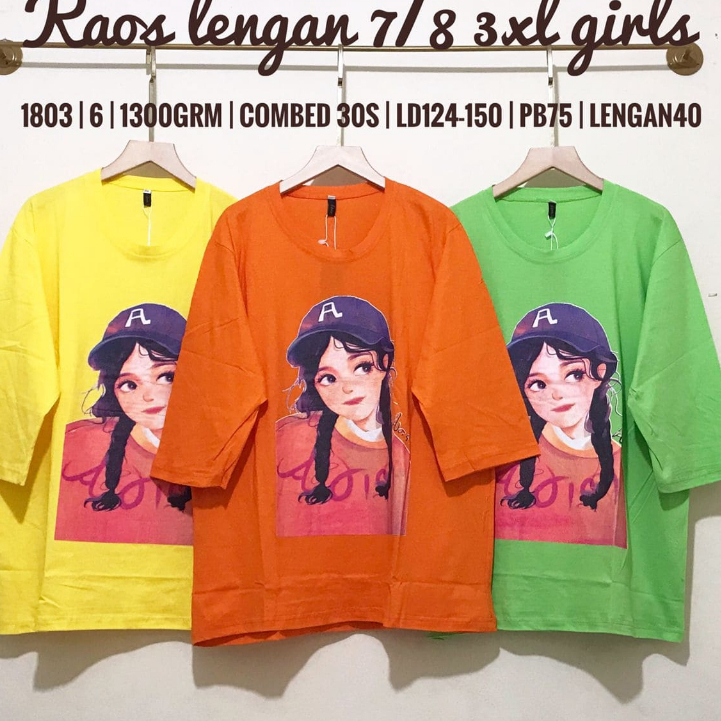 WHOLESALE - 1803 7/8 SLEEVE T-SHIRTS 3XL @000