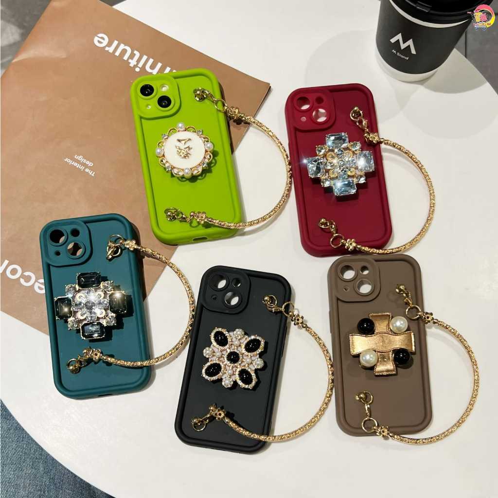 GC81 SOFTCASE SILICON กรณี CASING SHOKPROOF กระเป๋ารุ่น poping socket 3D GOLD สําหรับ OPPO A3X A95 A