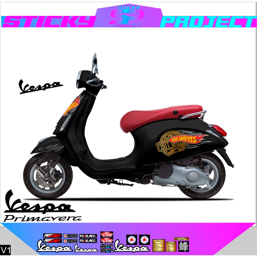 เครื่องปอก VESPA MATIC MOTIF 2 / VESPA MATIC VARIATION / HOTWHEELS / RECOLDED VESPA MATIC / SPRINT / PRIMAVERA / KECE / สติ๊กเกอร์มอเตอร์ไซค์ / สติ๊กเกอร์ / สติ๊กเกอร์ / สติ๊กเกอร์ / สติ๊กเกอร์ / MAKEPRO