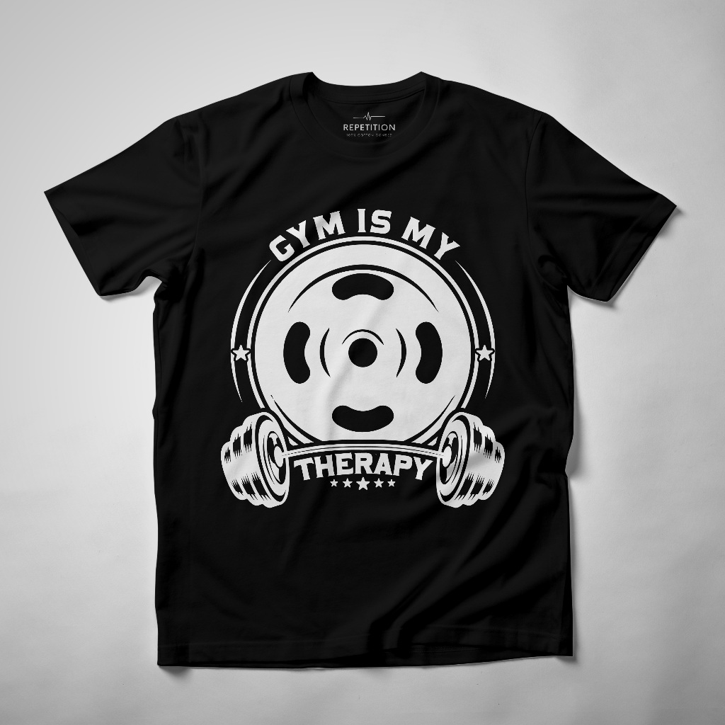 Gym Is My Therapy 2 - Repetition T-Shirt Gym Design