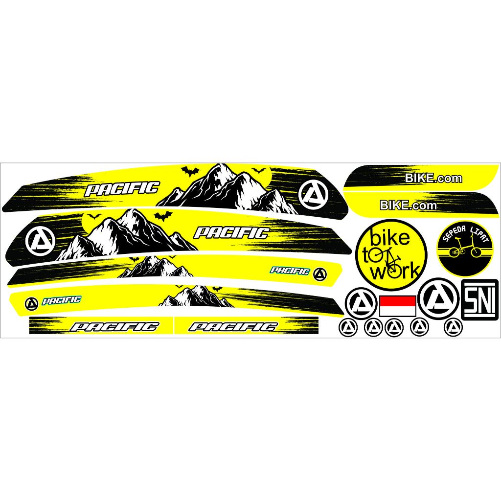 FOLDING BIKE STICKER STRIPING FOLDING BIKE STICKER MOTIF STRIPING VARIATION