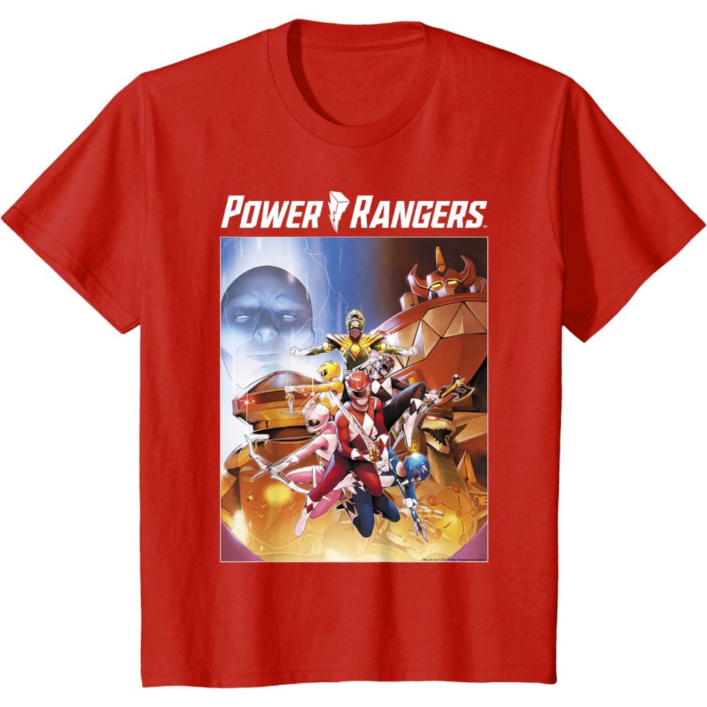 เสื้อยืด พิมพ์ลายโปสเตอร์ Baju Kaos Anak Distro Premium Power Rangers สีรุ้ง