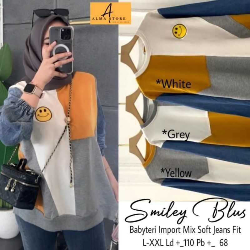 Smiley Blouse by Alma Store / Blouse Babyterri Import mix Soft Jeans
