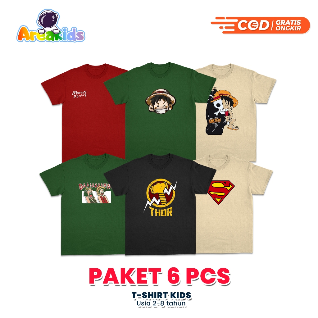 แพ็คเกจ 6 ชิ้น | เสื้อยืด Children& 39;s Tops | เสื้อผ้าเด็ก& 39;s | เสื้อยืดตัวละคร | การ์ตูนคาร์ตู