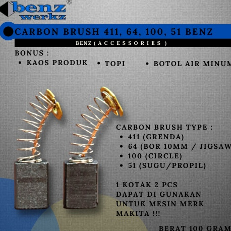 CARBON BRUSH CB 411 BENZ / CB GRENDA 411 / CARBON BRUSH BOSTEL 411 / SELPUL GRENDA 411 / SPUL GRENDA