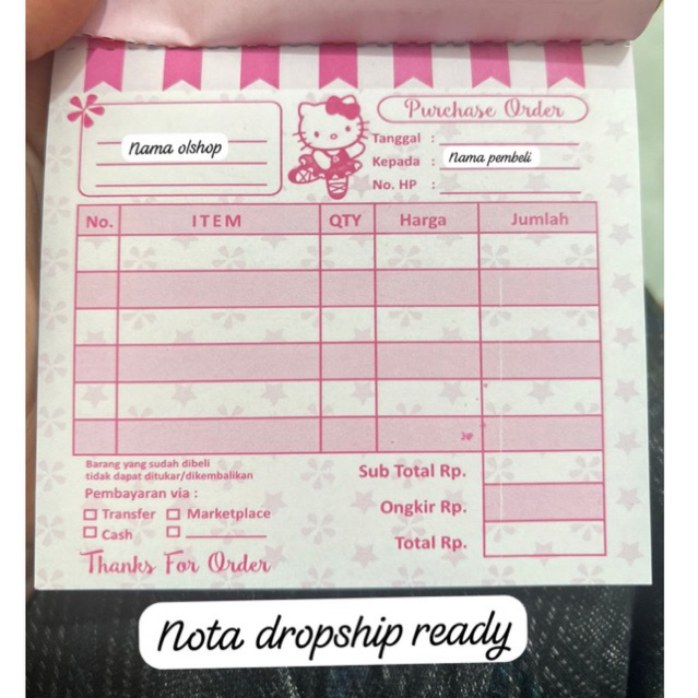 DROPSHIP NOTE ฟรี WRITE