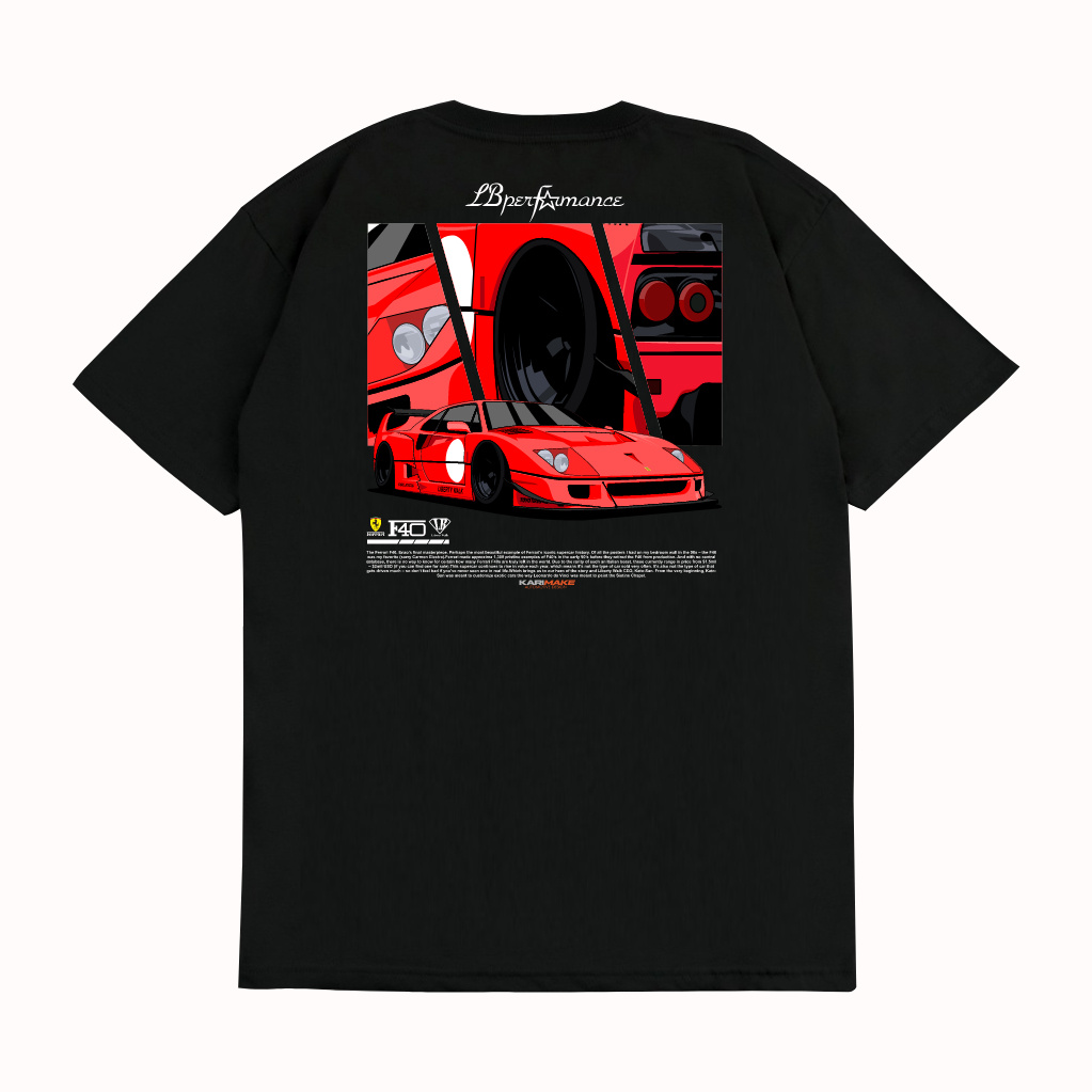 KRMK เสื้อยืด Unisex Distro พร้อม FERRARI F40 RED LBWK LIBERTY WALK Image