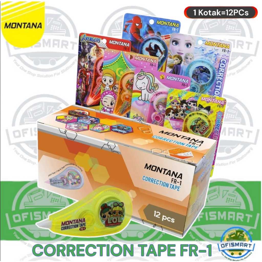 Montana Correction Tape Type Ex 12mx5mm FR-1| @1Ktk=12PCs