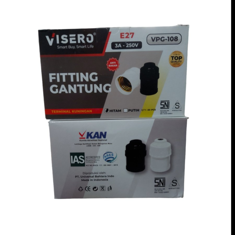 GANTUNGAN Visero ข้อต่อแขวน e27 สีดําและสีขาว VPG108 ที่แขวนหลอดไฟ