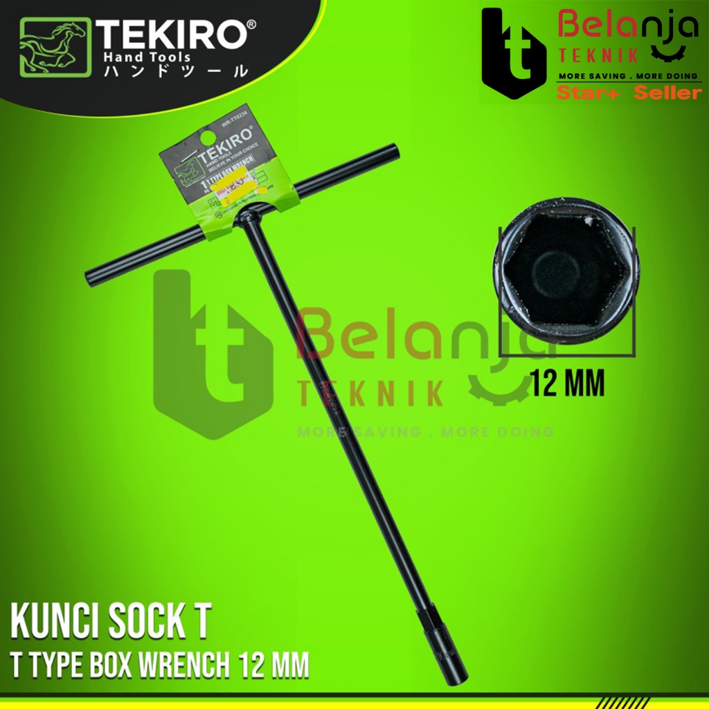 Tekiro T-Socket ประแจ 12 MM สีดํา T-Socket ประแจ 12MM Shock Sok T-Socket ประแจ
