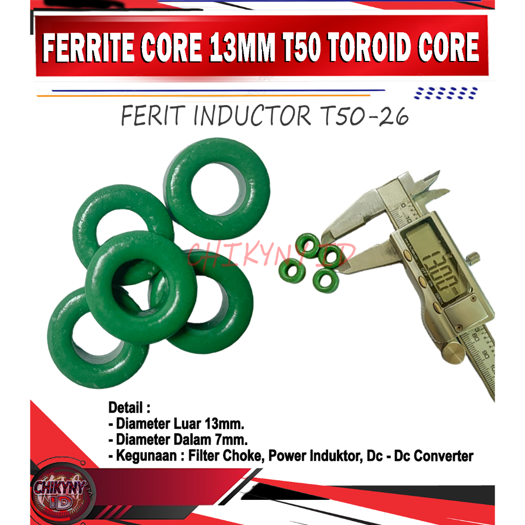 Ferrite CORE TOROID CORE 13 มม. เครื่องวัดเฟอร์ไรท์ T50-26