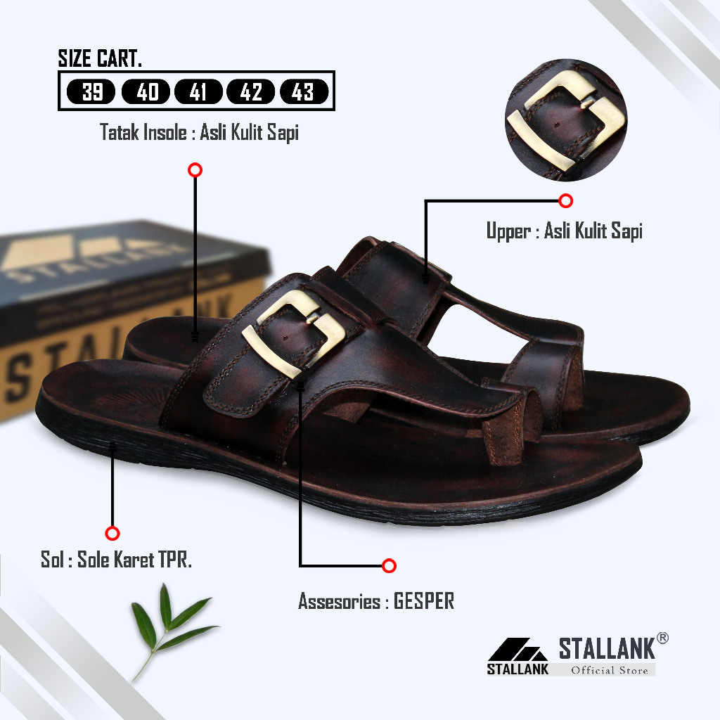 รองเท้าแตะOutlet || รองเท้าแตะคีบหนังแท้สําหรับผู้ชาย