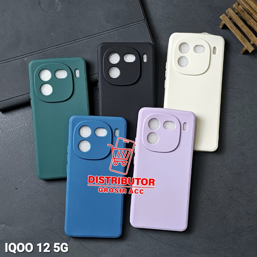 IQOO 12 5G กรณี MACAROON SQUARE EDGE SOFT CASE LIQUID EDGE IQOO 12 5G MS-1