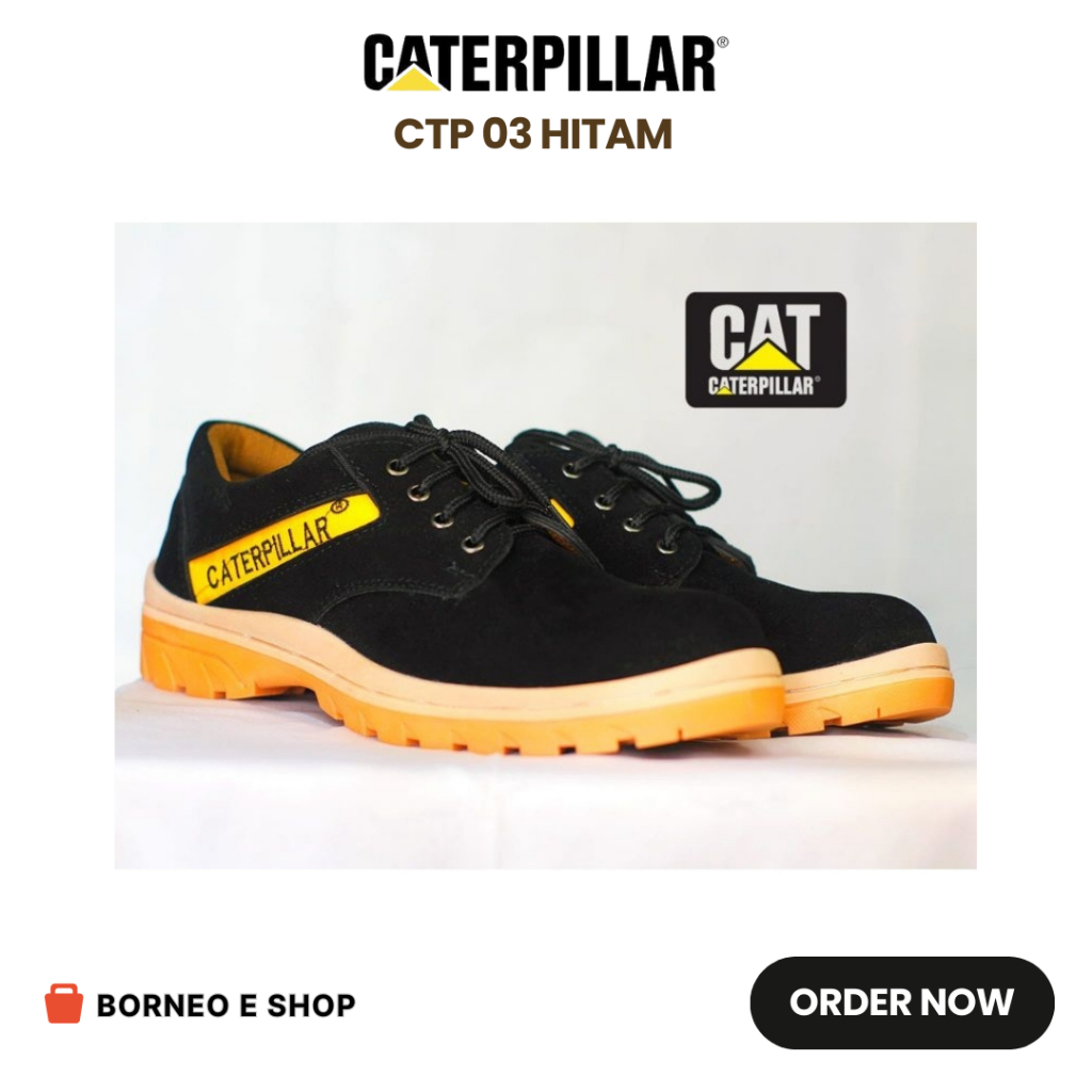 Hitam Caterpillar CTP รองเท้าเซฟตี้ สีดําและสีน้ําตาล - รองเท้าทํางาน - รองเท้าเดินป่า ขนาด 39/43