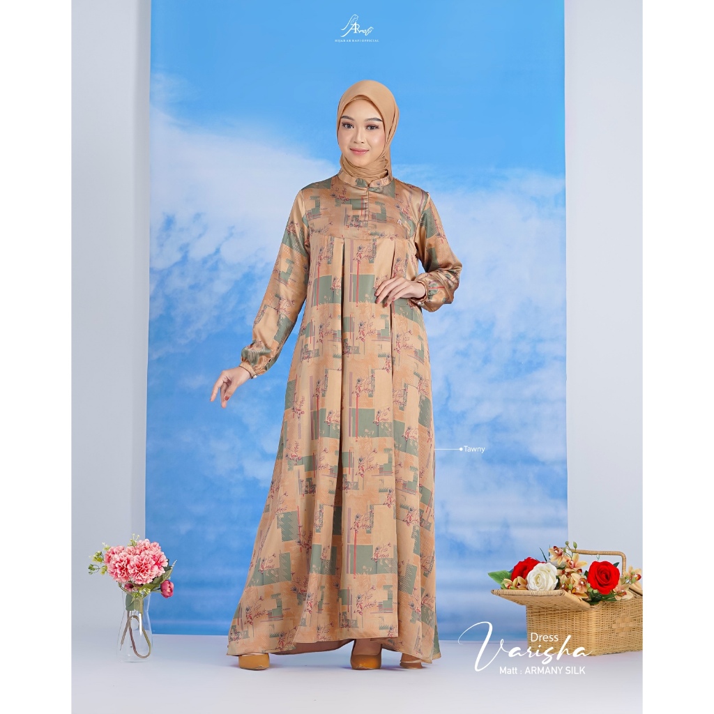 Varisha ชุดเดรสผู้หญิงผู้ใหญ่ Arrafi Dress เสื้อผ้า Gamis มุสลิมล่าสุด