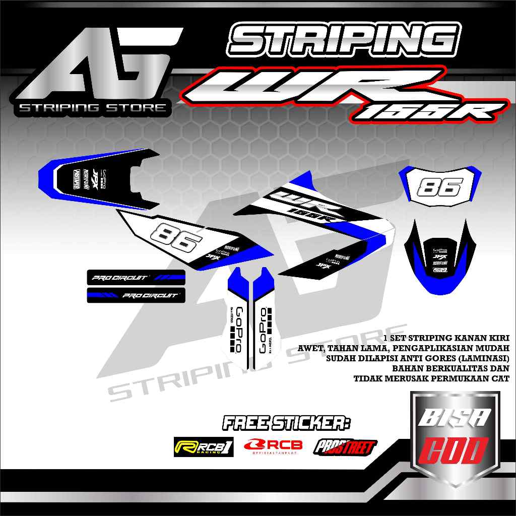 STRIPING WR155 R-STICKER STRIPING STANDARD VARIATION YAMAHA WR155R 02