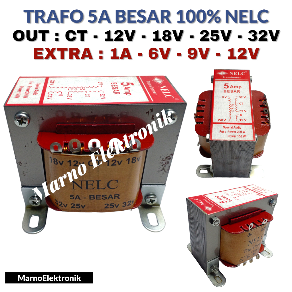 TRAVO TRAFO 5A ขนาดใหญ่ 12V 18V 25V 32V 5 A CAMPER NELC 5AMPER 12 18 25 32 VPPER TRANSFORMER PLUS EX