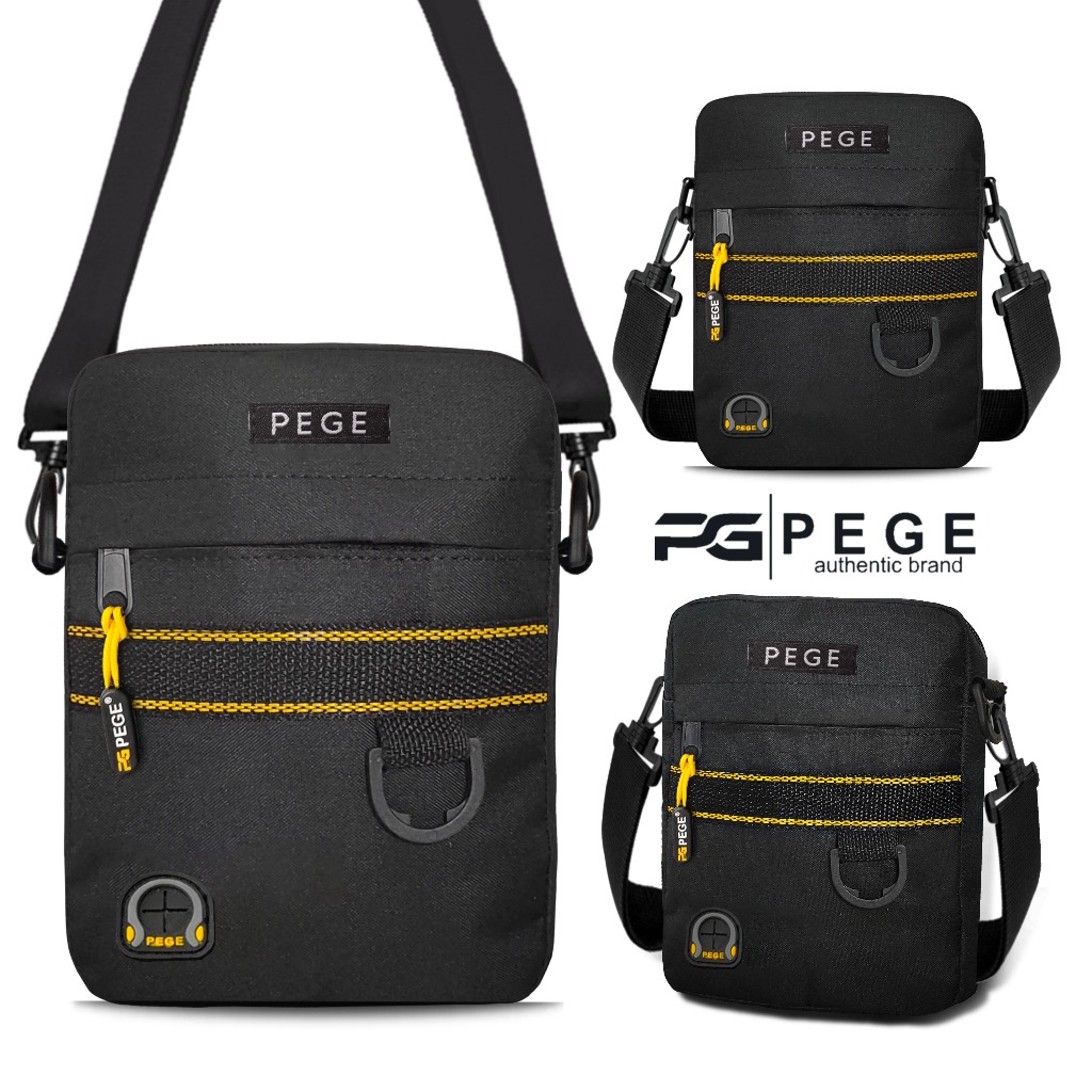 PEGE Janesh กระเป๋าสะพายไหล่ผู้ชาย สีดํา รุ่นเรียบง่าย - PG 8995