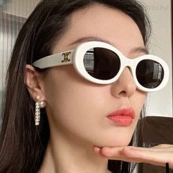 Hitam - แว่นตาแฟชั่นผู้หญิง / รูปไข่ล่าสุดรุ่น C line แว่นตากันแดดผู้หญิงแฟชั่นและทําความสะอาดฟรี