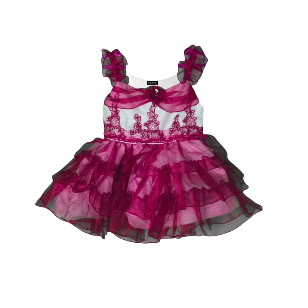 S The Label Brocade Dress Kids Sparkle Ruffle (1617 )