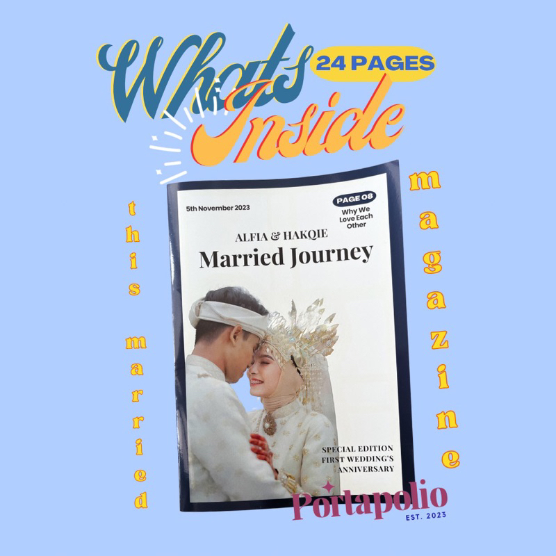 CUSTOM MARRIED JOURNEY MAGAZINE โดย PORTAPOLIO UNIQUE GIFT (รับประกัน 100%)