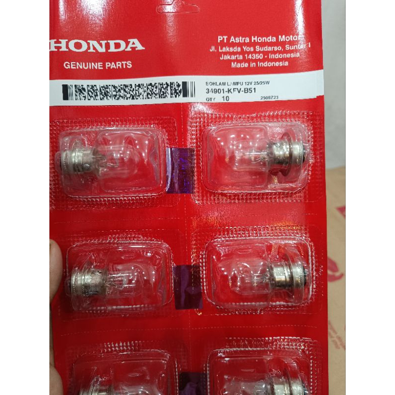 34901-KFV-B51 12V/25W หลอดไฟหน้า