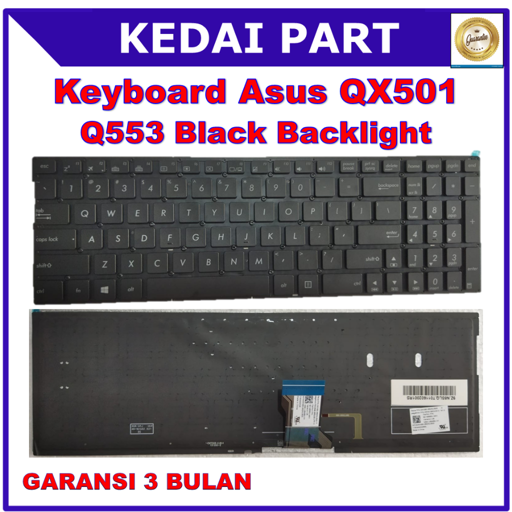 Asus QX501 Q553 Q553U Q553UB Q524U Q524UQ Q552 คีย์บอร์ดแบ็คไลท์สีดํา