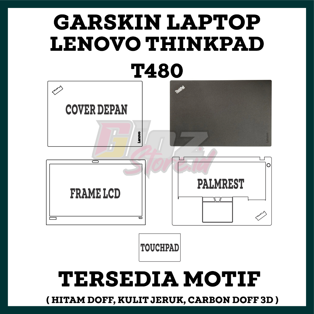Garskin Lenovo T480, ฝาครอบด้านหน้า/Palmrest/กรอบ LCD, หน้าจอสัมผัส