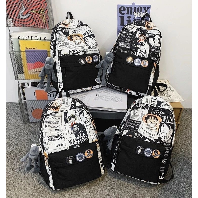 กระเป๋าเป้วัยรุ่น Bagpack One Piece Strawhat After Time Skip Series Cool Unisex School Backpack